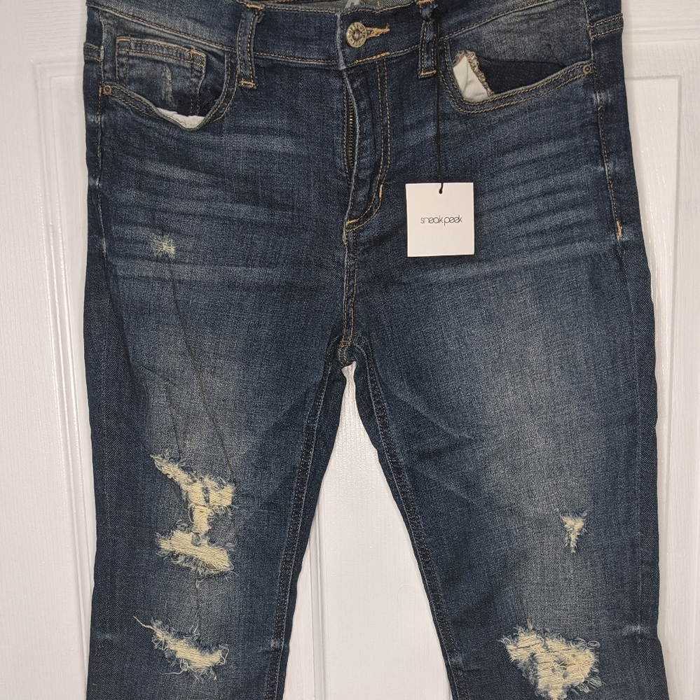 Sneak Peek Distressed Skinny Jeans